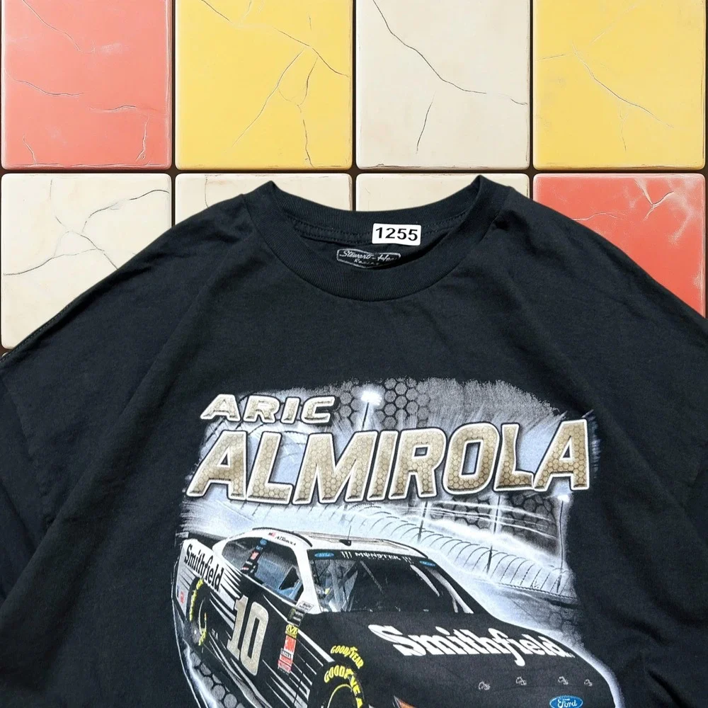 VTG Nascar Racing Long sleeve Shirt Y2K Men 2XL Black‎ Aric Almirola Mustang Tee